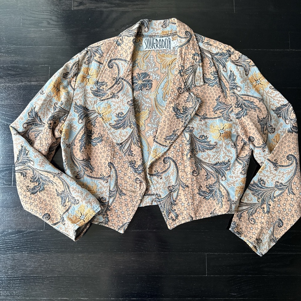Vintage 1980s Silverado star print brocade short jacket